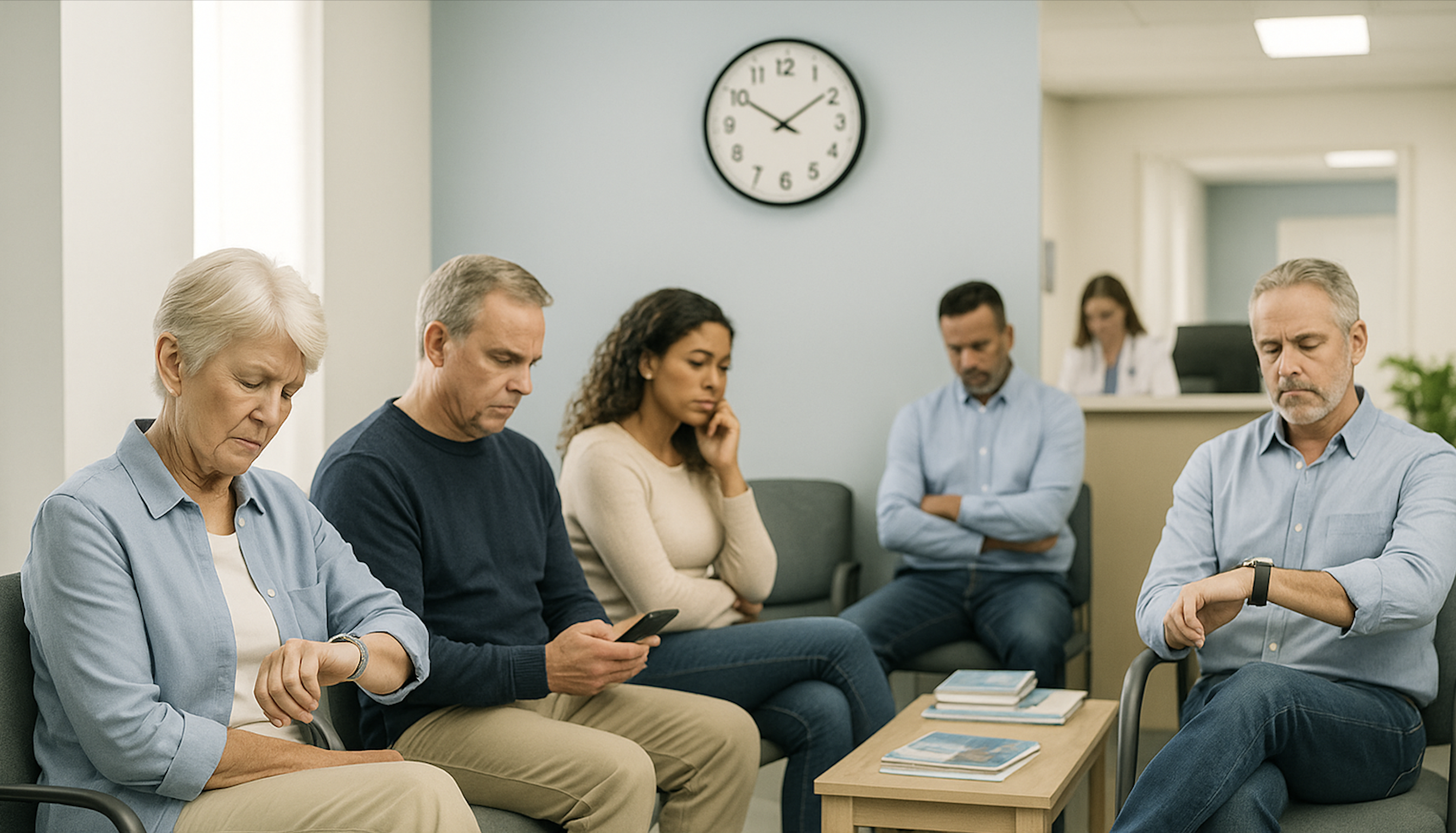 Wartende Patienten in Arztpraxis